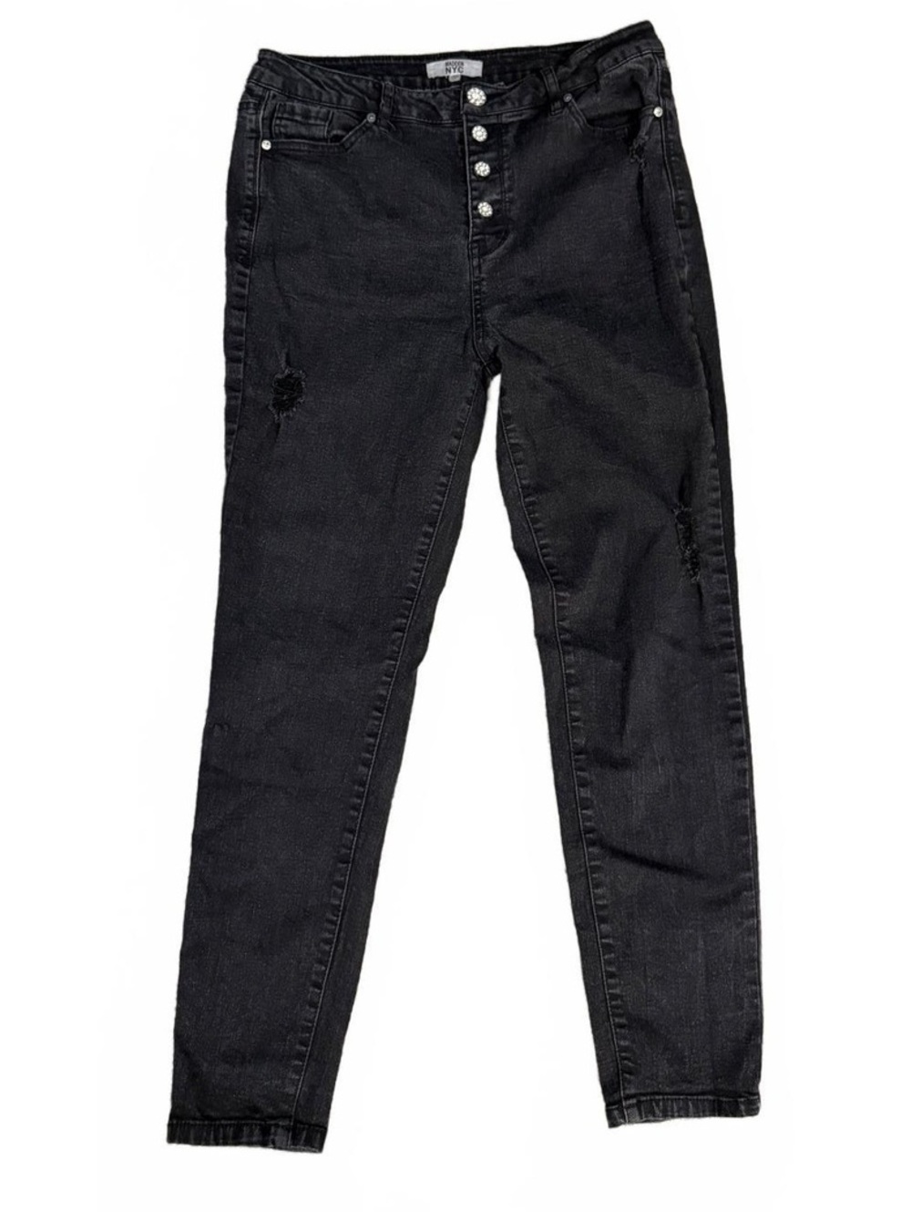 Madden NYC Black Distressed Skinny Jeans  Size 11
